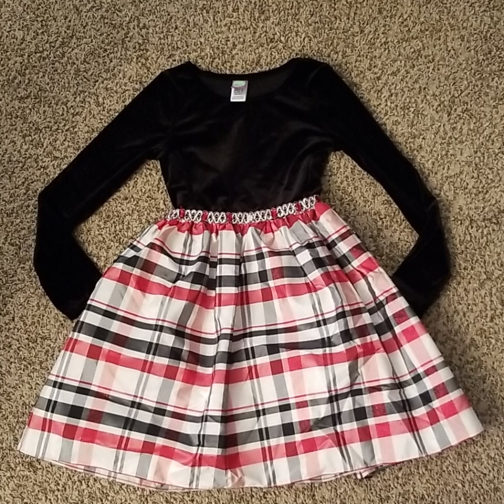 Plaid dress with velvet top size 10